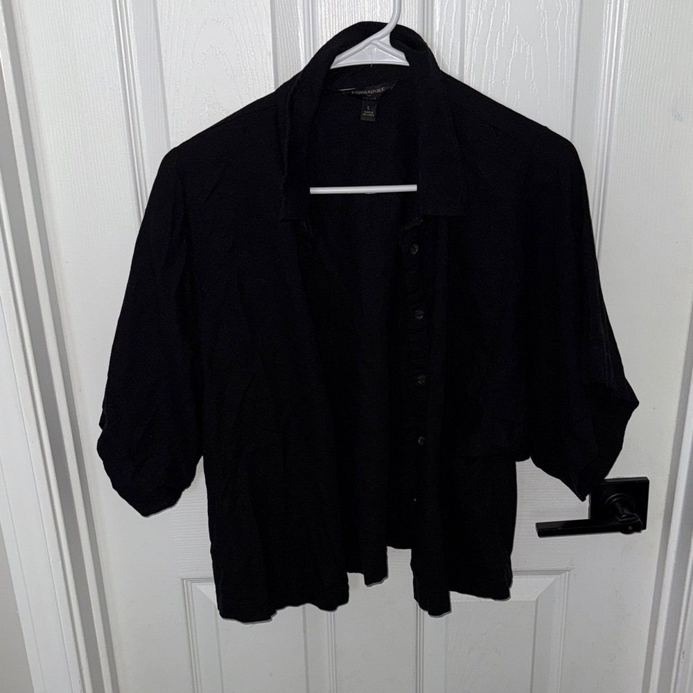 Banana Republic Black Linen Blend Shirt